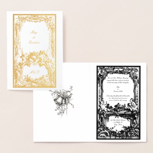 ヴィンテージフランスのバロック華美ロコ 箔カード (ディスプレー)