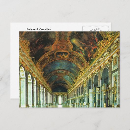 ヴィンテージフランスのバーセイルズの宮殿 ポストカード (正面/裏面)
