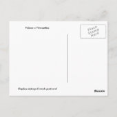 ヴィンテージフランスのバーセイルズの宮殿 ポストカード (裏面)