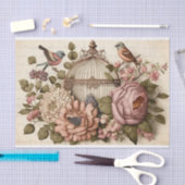 ヴィンテージフランスのバードケージ、蝶 薄葉紙 (クラフト)