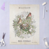 ヴィンテージフランスのバードネストメゾンフレームデカップージ 薄葉紙 (クラフト)