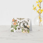 ヴィンテージフランスのバード(冠ノテカード付) カード (黄色い花)