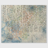 ヴィンテージフランスのパステルブルーラッピング紙 ラッピングペーパー (フラット)