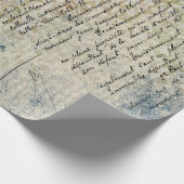 ヴィンテージフランスのパステルブルーラッピング紙 ラッピングペーパー (角)