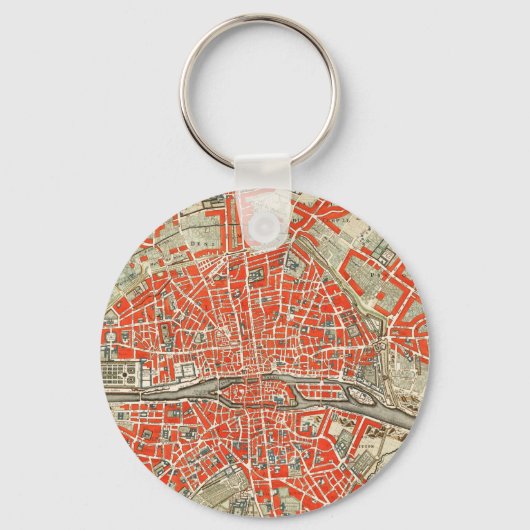ヴィンテージフランスのパリの地図(1721年~1774年) キーホルダー (正面)