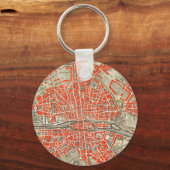 ヴィンテージフランスのパリの地図(1721年~1774年) キーホルダー (正面)