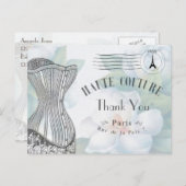ヴィンテージフランスのパリサンキュー ポストカード (正面/裏面)