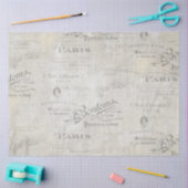 ヴィンテージフランスのパリスクリプトエフェメラデクページ 薄葉紙 (クラフト)