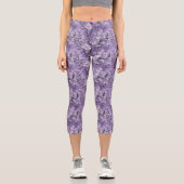 ヴィンテージフランスのパープルトイレフルーリー カプリレギンス (正面)