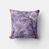 ヴィンテージフランスのパープルトイレフルーリー クッション (正面)