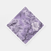 ヴィンテージフランスのパープルトイレフルーリー スタンダードランチョンナプキン (角)