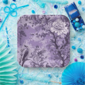 ヴィンテージフランスのパープルトイレフルーリー ペーパープレート (パーティー)