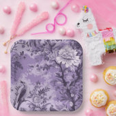 ヴィンテージフランスのパープルトイレフルーリー ペーパープレート (パーティー)