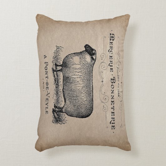 ヴィンテージフランスのヒツエイドムスリンファームハ素朴ウス アクセントクッション (正面(垂直))