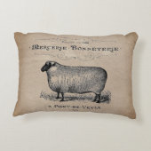 ヴィンテージフランスのヒツエイドムスリンファームハ素朴ウス アクセントクッション (裏面)