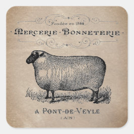 ヴィンテージフランスのヒツエイドムスリンファームハ素朴ウス スクエアシール