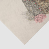 ヴィンテージフランスのビクトリアン春帽子のデコページ 薄葉紙 (詳細)