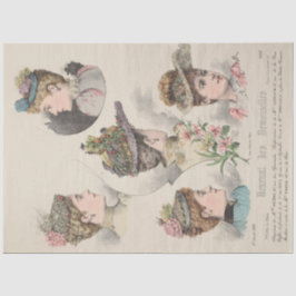 ヴィンテージフランスのビクトリアン春帽子のデコページ 薄葉紙