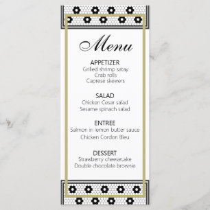 ヴィンテージフランスのビストロ白黒金ゴールド メニュー