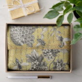 ヴィンテージフランスのビーと花の切り離 薄葉紙 (ギフト)