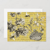 ヴィンテージフランスのビーと花スクラップブック ポストカード (正面/裏面)