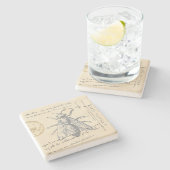 ヴィンテージフランスのビーストーンコースター ストーンコースター (横)