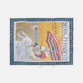 ヴィンテージフランスのビーチ旅行ポスター フリースブランケット (正面(横))