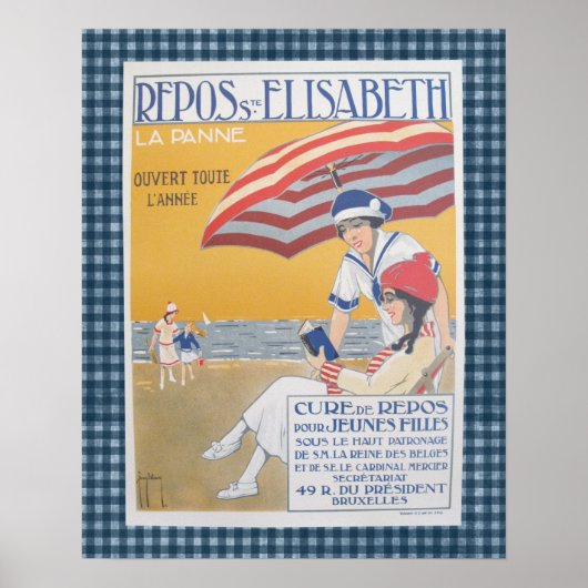 ヴィンテージフランスのビーチ旅行ポスター ポスター (正面)