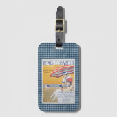 ヴィンテージフランスのビーチ旅行ポスター ラゲッジタグ (正面縦)