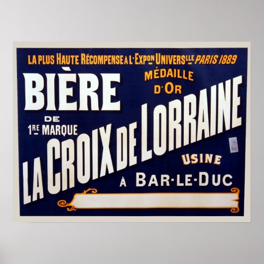 ヴィンテージフランスのビール広告 ポスター (正面)