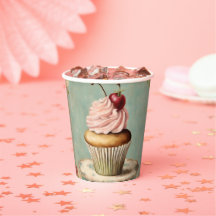 ヴィンテージフランスのピンクカップケーキ誕生日ティーパーティー