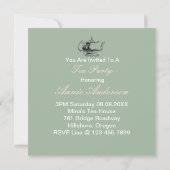 ヴィンテージフランスのピンクカップケーキ誕生日パーティー 招待状 (裏面)