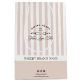 ヴィンテージフランスのピンクストライプベーカリーロゴビジネス ミディアムペーパーバッグ (正面)