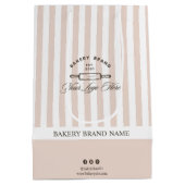 ヴィンテージフランスのピンクストライプベーカリーロゴビジネス ミディアムペーパーバッグ (裏面)