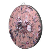 ヴィンテージフランスのピンクトワビクトリアンイルスタイルフローラ ダーツボード (正面右)