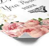 ヴィンテージフランスのピンクローズドロップパンティシャワーゲーム ポスター (角)