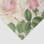 ヴィンテージフランスのピンクローズバードビアコラージュ 薄葉紙 (詳細)