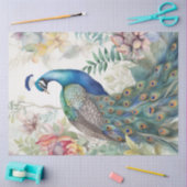 ヴィンテージフランスのピーコックデコップピーコック 薄葉紙 (クラフト)