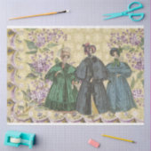 ヴィンテージフランスのファッションと薄紫花の切り離し 薄葉紙 (クラフト)