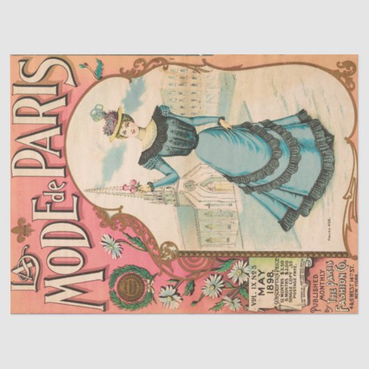 ヴィンテージフランスのファッションエフェメラデコパージ 薄葉紙 (正面)