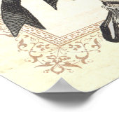 ヴィンテージフランスのファッションレディーポピーinハット ポスター (角)