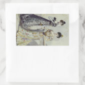 ヴィンテージフランスのファッション – ブラック、イエロードレス 長方形シール (バッグ)