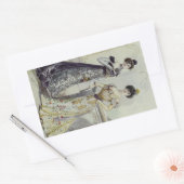 ヴィンテージフランスのファッション – ブラック、イエロードレス 長方形シール (封筒)