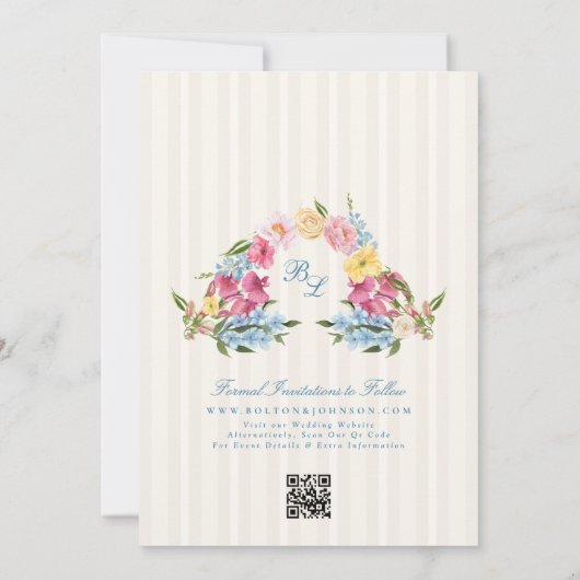 ヴィンテージフランスのフォトフレーム結婚モノグラム セーブザデート (裏面)