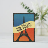 ヴィンテージフランスのフラッグパリエッフェルタワートラベル ポストカード (スタンド正面)