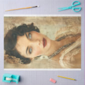 ヴィンテージフランスのフラッパーレディーデクページ 薄葉紙 (クラフト)