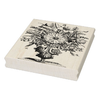 ヴィンテージフランスのフラワーブーケゴムスタンプ ラバースタンプ