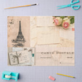 ヴィンテージフランスのフランスの切り離し素朴切り 薄葉紙 (クラフト)