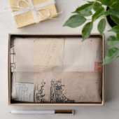 ヴィンテージフランスのフランスの切り離し素朴切り 薄葉紙 (ギフト)