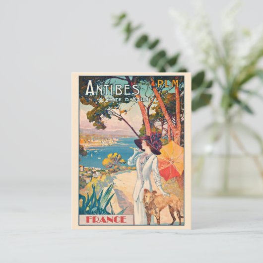 ヴィンテージフランスのフランスリビエラアンティベスコートダジュール ポストカード (スタンド正面)